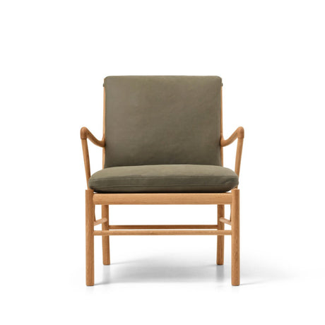 OW149 Colonial lænestol, eg olie, Terra-læder af Ole Wanscher - Terra Jade 20368 - Jacobsen Plus