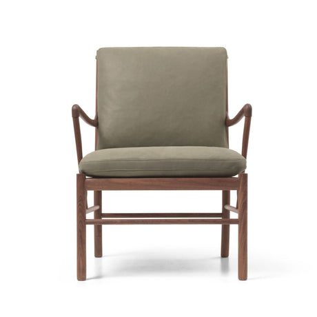 OW149 Colonial lænestol, valnød olie, Terra-læder af Ole Wanscher - Terra Jade 20368 - Jacobsen Plus