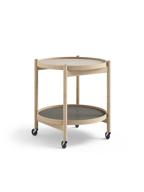 Bakkebord, Ø50 af Hans Bølling - Ubehandlet eg / STONE (lys grå-mørk grå) - Jacobsen Plus