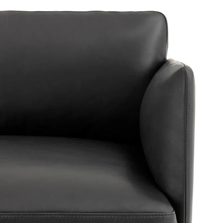Outline sofa / Chaiselongue fra Muuto - Black Refine leather / Chaiselong, venstre - Jacobsen Plus