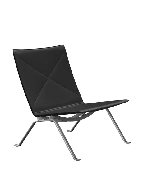 PK22 Loungestol af Poul Kjærholm - Aura læder / Sort - Jacobsen Plus