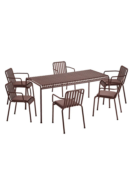 Palissade sæt, 6 armstole og bord i iron red fra HAY - 1 - Jacobsen Plus