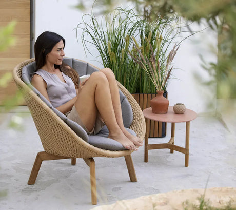 Peacock Loungestol, Flat Weave m/ben i teak fra Cane-line - 2 - Jacobsen Plus