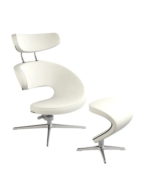 Peel™ Lænestol, venstre fra Variér - Hallingdal / Cream white HAL100 / Inklusiv skammel - Jacobsen Plus