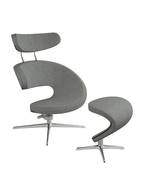 Peel™ Lænestol, venstre fra Variér - Hallingdal / Black white HAL126 / Inklusiv skammel - Jacobsen Plus