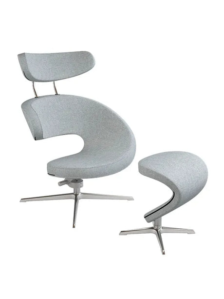 Peel™ Lænestol, venstre fra Variér - Hallingdal / Medium grey HAL130 / Inklusiv skammel - Jacobsen Plus