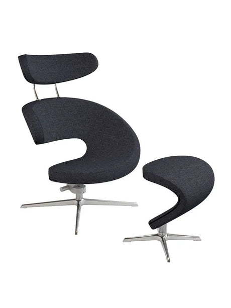 Peel™ Lænestol, venstre fra Variér - Hallingdal / Mixed black HAL180 / Inklusiv skammel - Jacobsen Plus