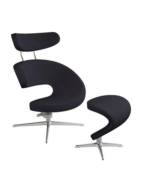 Peel™ Lænestol, venstre fra Variér - Hallingdal / Black HAL190 / Inklusiv skammel - Jacobsen Plus