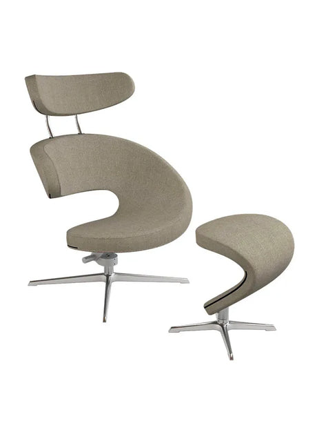 Peel™ Lænestol, venstre fra Variér - Hallingdal / Mixed brown HAL270 / Inklusiv skammel - Jacobsen Plus