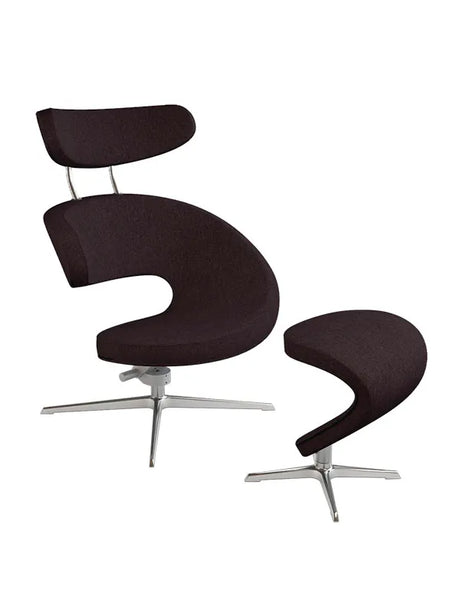 Peel™ Lænestol, venstre fra Variér - Hallingdal / Darker brown HAL376 / Inklusiv skammel - Jacobsen Plus