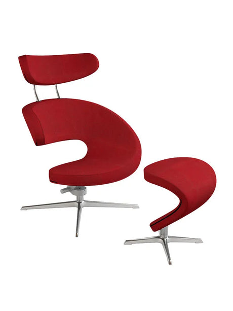 Peel™ Lænestol, venstre fra Variér - Hallingdal / Dark red HAL687 / Inklusiv skammel - Jacobsen Plus