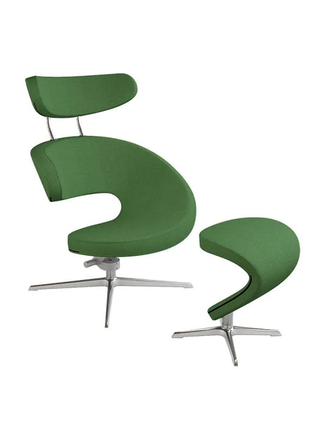 Peel™ Lænestol, venstre fra Variér - Hallingdal / Green HAL944 / Inklusiv skammel - Jacobsen Plus