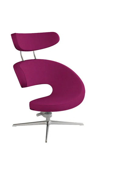 Peel™ Lænestol, venstre fra Variér - Hallingdal / Dark fuchia HAL573 / Eksklusiv skammel - Jacobsen Plus