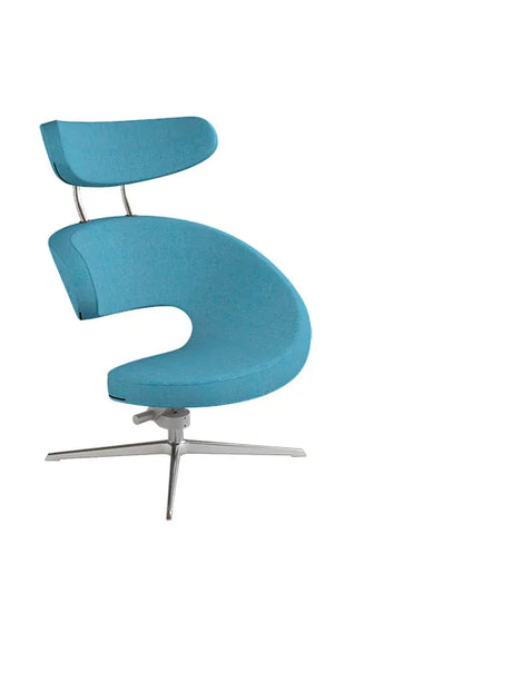 Peel™ Lænestol, venstre fra Variér - Hallingdal / Happy light blue HAL840 / Eksklusiv skammel - Jacobsen Plus