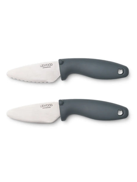Perry Cutting Knife Set, Whale Blue fra Liewood - 1 - Jacobsen Plus