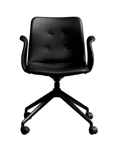 Primum Chair 4 Star Fixed m. Hjul fra Bent Hansen - Zenso 207 / Sort pulverlakeret aluminium - Jacobsen Plus