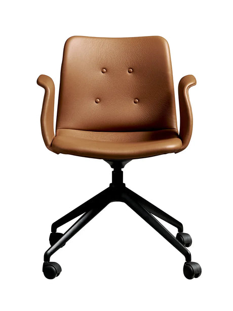 Primum Chair 4 Star Fixed m. Hjul fra Bent Hansen - Zenso 223 / Sort pulverlakeret aluminium - Jacobsen Plus