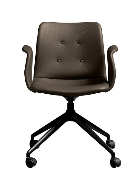 Primum Chair 4 Star Fixed m. Hjul fra Bent Hansen - Zenso 230 / Sort pulverlakeret aluminium - Jacobsen Plus