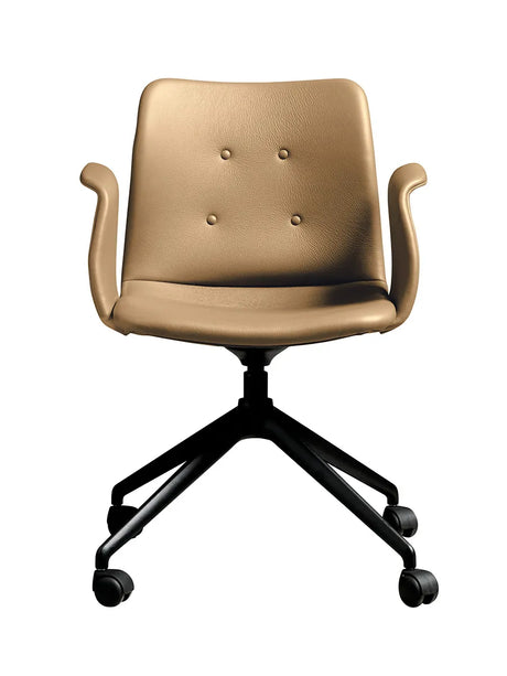 Primum Chair 4 Star Fixed m. Hjul fra Bent Hansen - Zenso 261 / Sort pulverlakeret aluminium - Jacobsen Plus