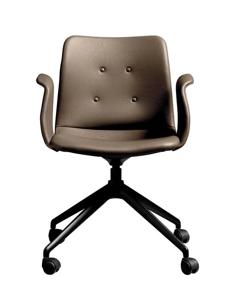 Primum Chair 4 Star Fixed m. Hjul fra Bent Hansen - Zenso 292 / Sort pulverlakeret aluminium - Jacobsen Plus