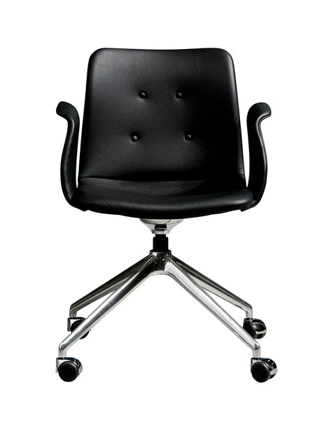 Primum Chair 4 Star Fixed m. Hjul fra Bent Hansen - Zenso 207 / Poleret aluminium - Jacobsen Plus