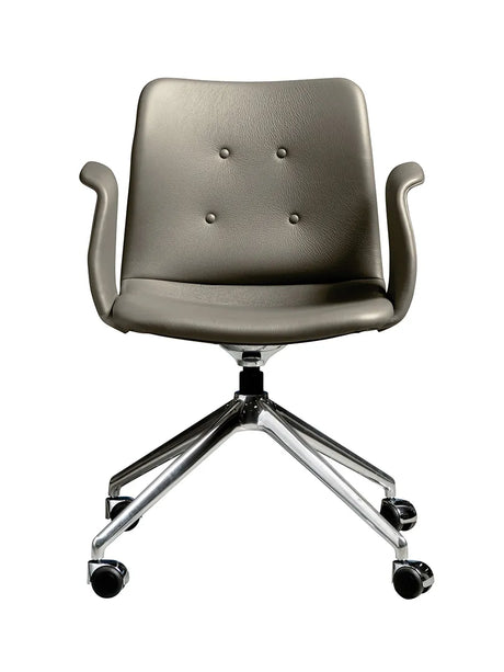 Primum Chair 4 Star Fixed m. Hjul fra Bent Hansen - Zenso 214 / Poleret aluminium - Jacobsen Plus
