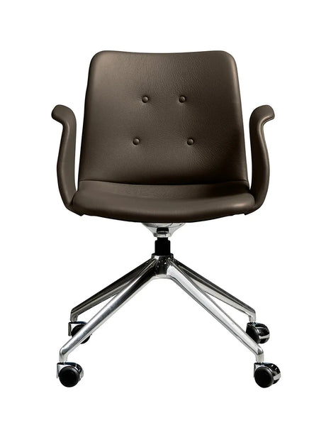 Primum Chair 4 Star Fixed m. Hjul fra Bent Hansen - Zenso 230 / Poleret aluminium - Jacobsen Plus