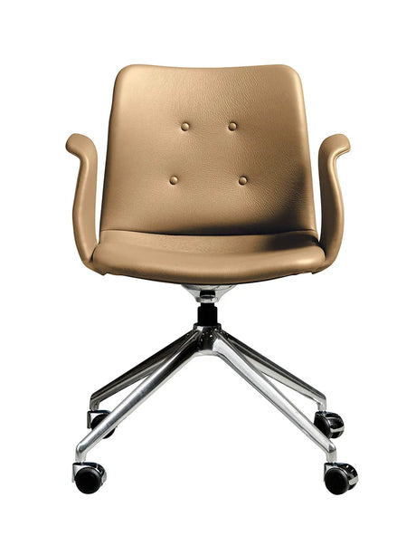 Primum Chair 4 Star Fixed m. Hjul fra Bent Hansen - Zenso 261 / Poleret aluminium - Jacobsen Plus