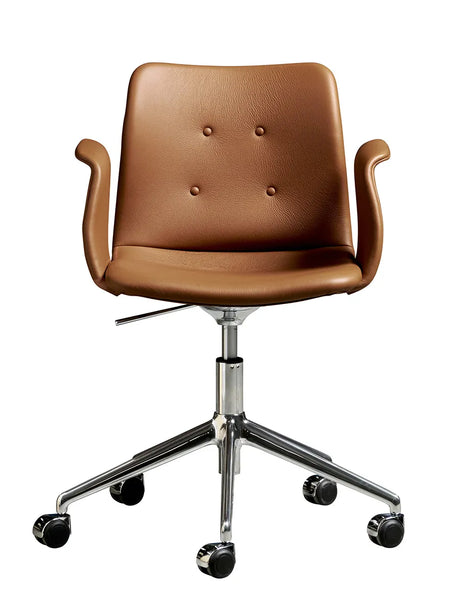Primum Chair 5 Star Swivel m. Hjul fra Bent Hansen - Zenso 223 / Poleret aluminium - Jacobsen Plus