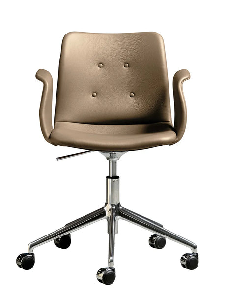 Primum Chair 5 Star Swivel m. Hjul fra Bent Hansen - Zenso 228 / Poleret aluminium - Jacobsen Plus
