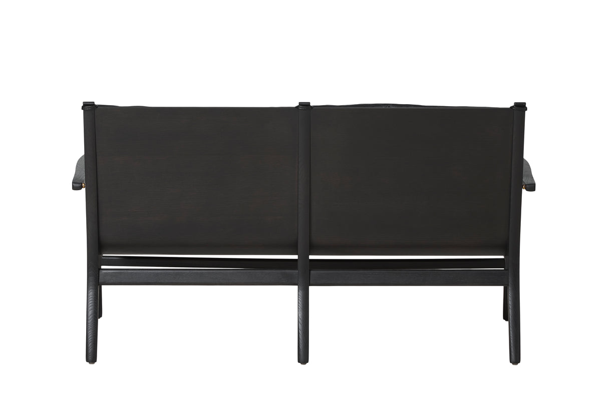 Rén Lounge sofa 2. pers sortmalet eg, sort læder fra Stellar Works - 6 - Jacobsen Plus