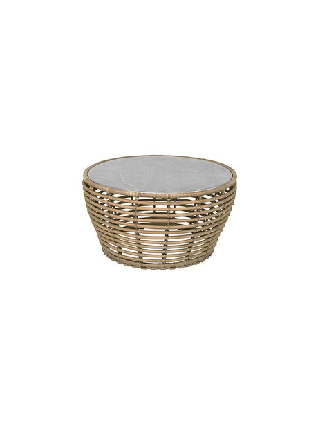 Basket Sofabord fra Cane-line - Medium - H40 x Ø75 cm / Natural-Fossil Grey - Jacobsen Plus