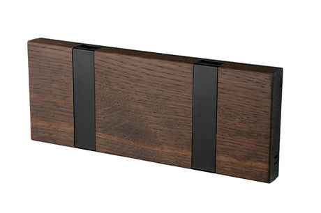 KNAX knagerække med to knager fra LoCa - Røget eg / Sorte knager - Jacobsen Plus