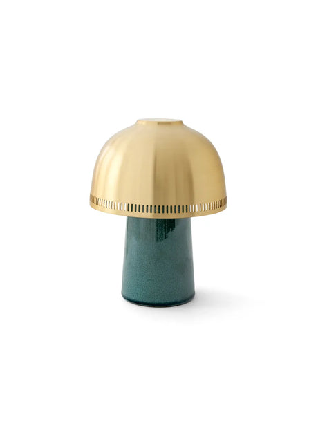 Raku SH8 portable bordlampe fra &Tradition - Blue Green-Brass - Jacobsen Plus