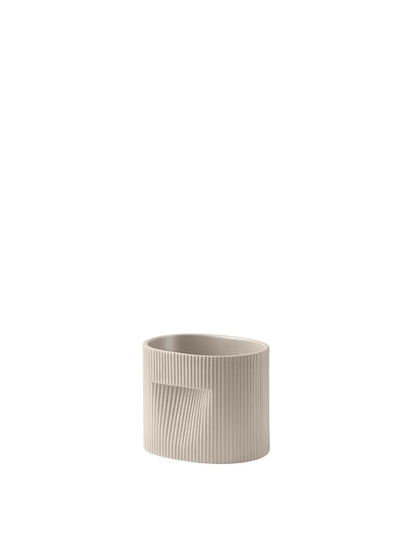 Ridge Planter, beige fra Muuto - H 15 cm - Jacobsen Plus