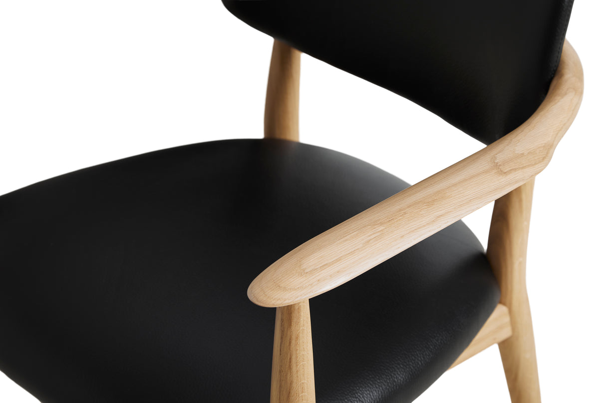 Slow spisebordsstol, eg sort læder fra Stellar Works - 4 - Jacobsen Plus