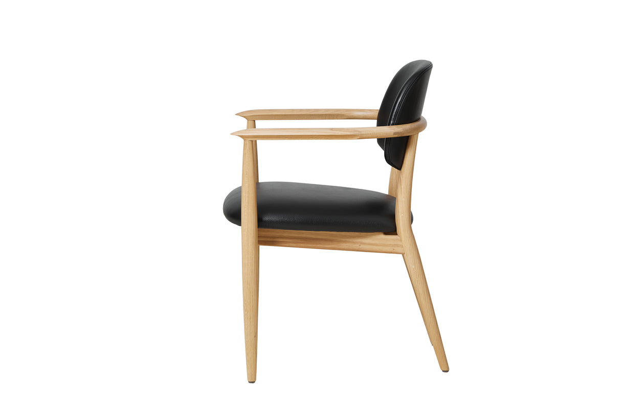 Slow spisebordsstol, eg sort læder fra Stellar Works - 6 - Jacobsen Plus