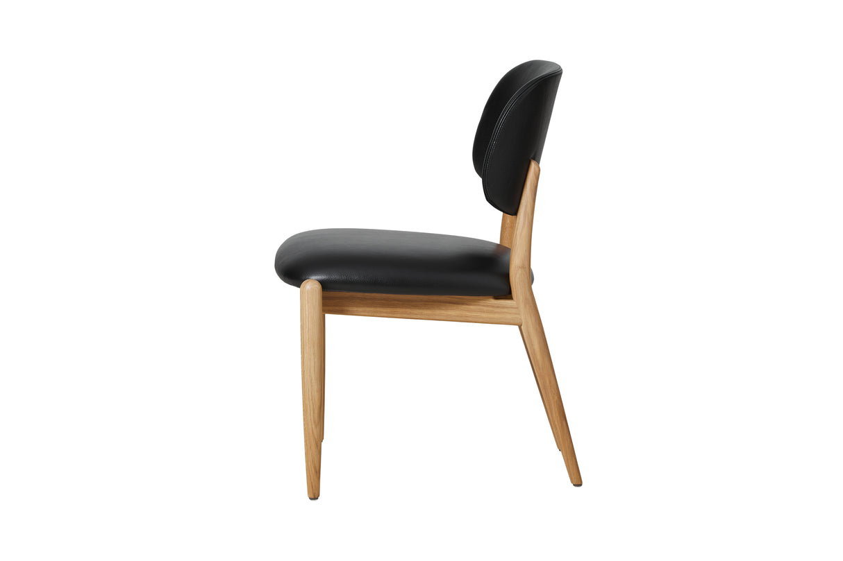 Slow side chair fra Stellar Works i egetræ med sort læder - 4 - Jacobsen Plus