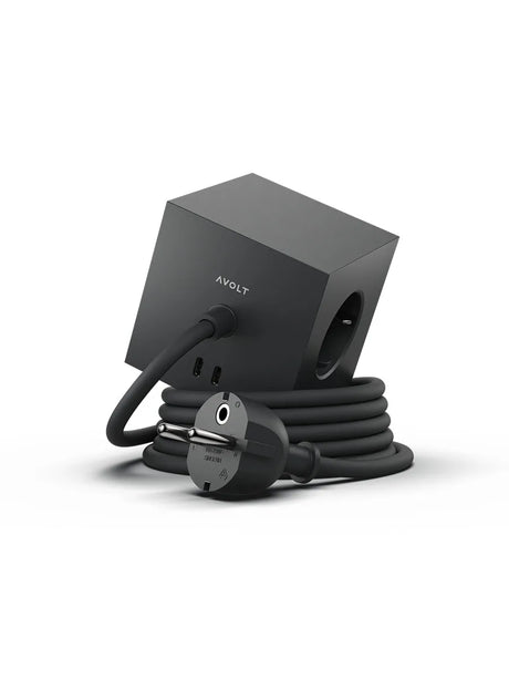 Square 1 Stikdåse med USB-C, stockholm black fra Avolt - 1 - Jacobsen Plus