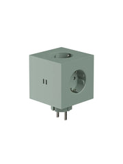 Square 2 Stikdåse med USB, grøn fra Avolt