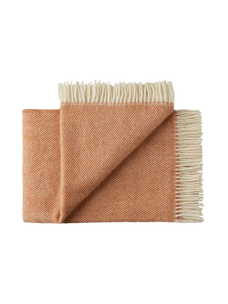 Rømø Plaid, apricot orange fra Silkeborg Uldspinderi - 1 - Jacobsen Plus