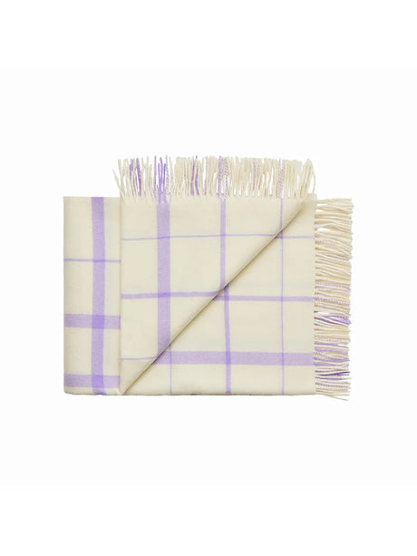 Warp & Weft Plaid, raw white/lilac fra Silkeborg Uldspinderi - 1 - Jacobsen Plus