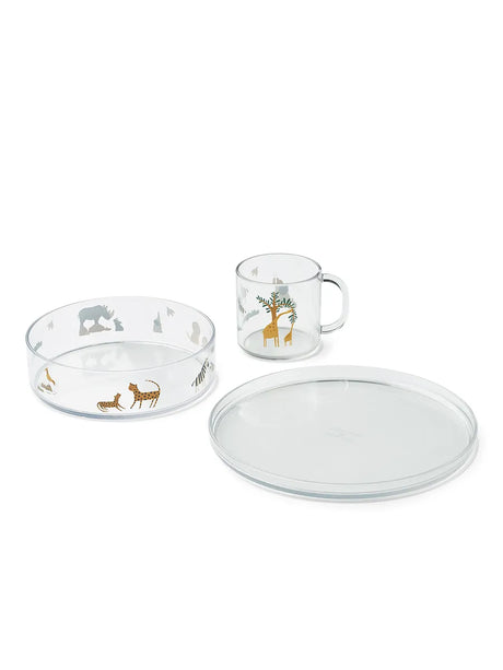 Siva Printed Tableware Set, all together/sandy fra Liewood - 1 - Jacobsen Plus