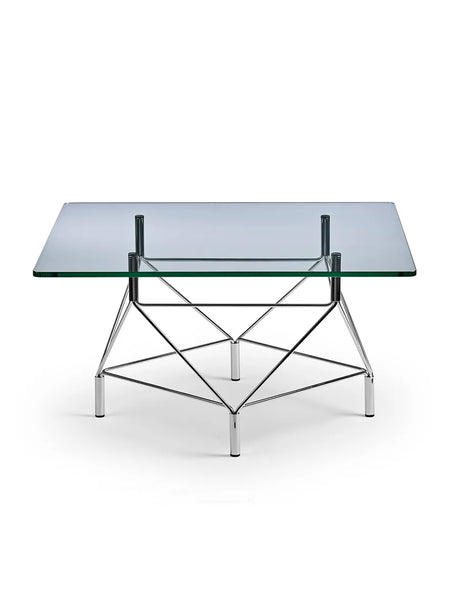 Spider Sofabord 80 x 80 cm, krom stel fra Eilersen - Klar Glasplade - Jacobsen Plus