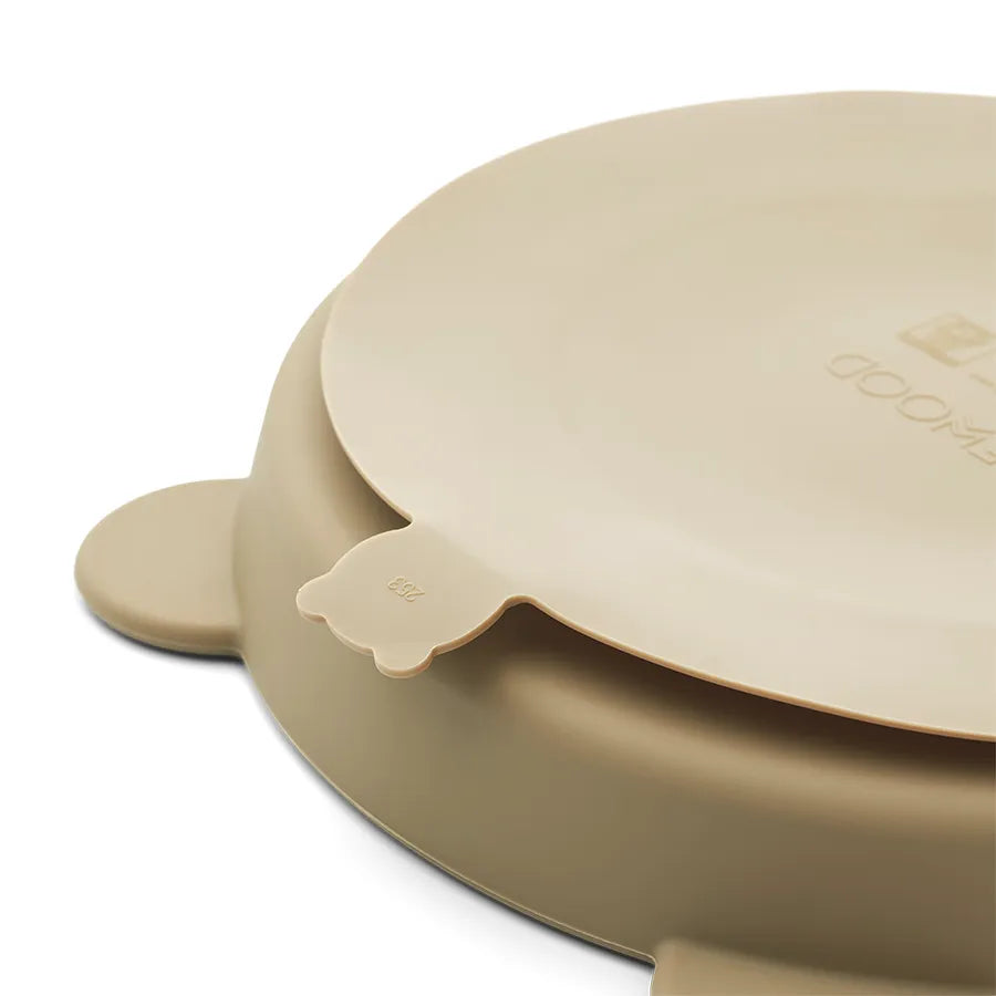 Stacy ruminddelt tallerken m. sugekop 2-pak, Sandy/Oat fra Liewood - 4 - Jacobsen Plus
