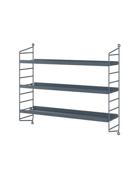 Pocket Metal Reol fra String - Sergelgrå - Jacobsen Plus