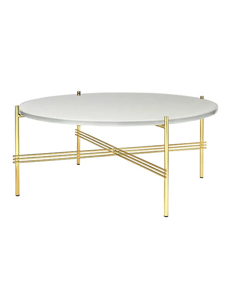 Gamfratesi TS Bord Ø80 fra GUBI - Hvid - messing - Jacobsen Plus