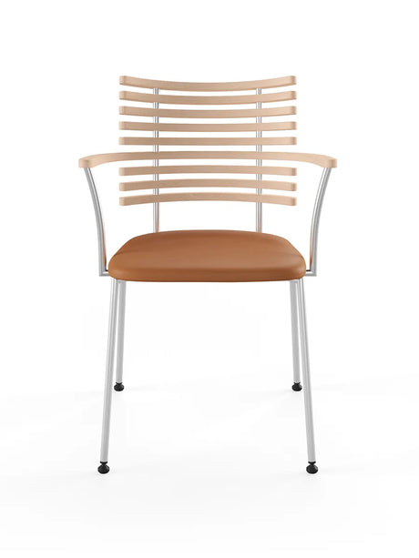 Tiger Armstol, cognac læder fra Naver Collection - Eg hvidolie / Rustfrit stål - Jacobsen Plus