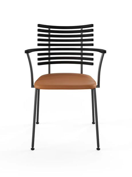 Tiger Armstol, cognac læder fra Naver Collection - Ask sortbejdset / Sort pulverlakeret stål - Jacobsen Plus