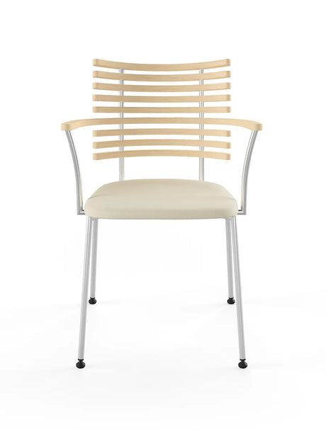 Tiger Armstol, creme læder fra Naver Collection - Ask hvidolie / Rustfrit stål - Jacobsen Plus